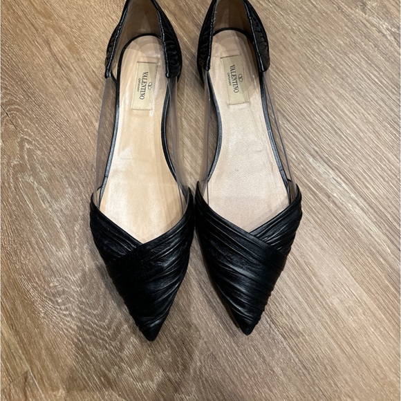Authentic Valentino Garavani Leather & PVC Flats – Black – Size 40 - Picture 7 of 10